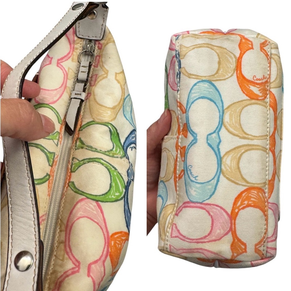 Coach Vintage Y2K Scribble Hamptons Weekend Mini Top Handle Purse Makeup Bag - Picture 9 of 10